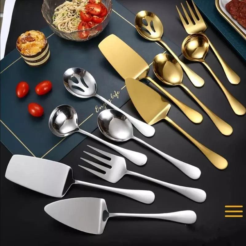 Kit Utensílios de Cozinha 6 Peças Inox Dourado Polihousi