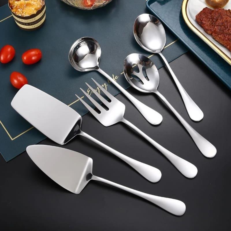 Kit Utensílios de Cozinha 6 Peças Inox Dourado Polihousi