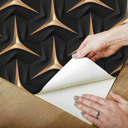 Papel de Parede Preto e Bronze Decovibe