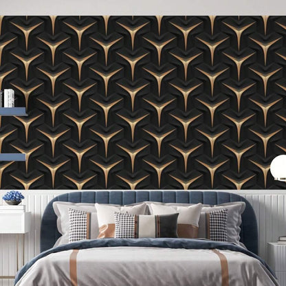 Papel de Parede Preto e Bronze Decovibe