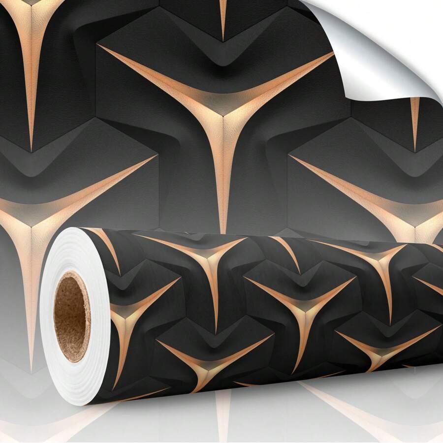 Papel de Parede Preto e Bronze Decovibe