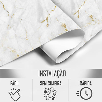 Papel de Parede Mármore Branco- Vibe